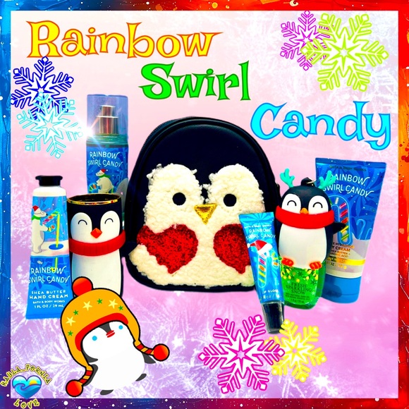 BBW🍭Rainbow Swirl Candy🍭+🐧Penguins🐧 8 pc gift set